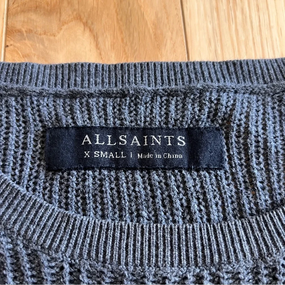 AllSaints Men’s Metz Long Sleeve Crew Neck Knit Dark Gray Sweater Size XS - Picture 2 of 8